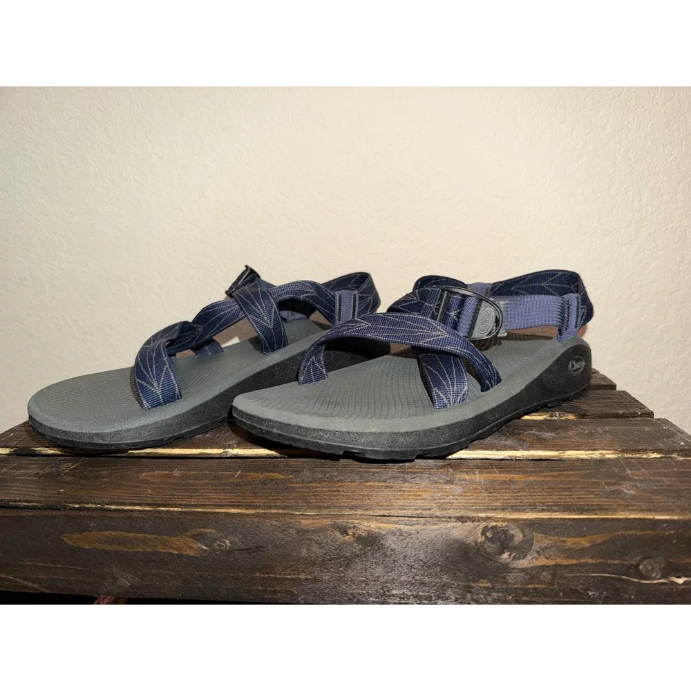 Chaco Z1 Classic Mens Sandals Navy Blue Grey Strappy Hiking Water Shoes Size 11